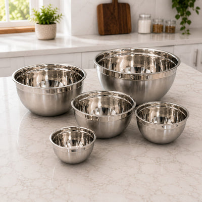 KitchenChomp® Jumbo Meal Prep Stainless Steel Bowl Set